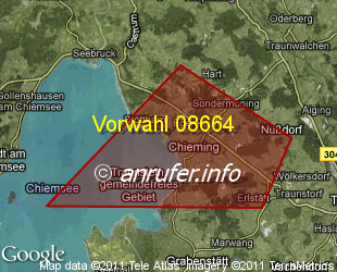 Vorwahlkarte 08664 – Chieming