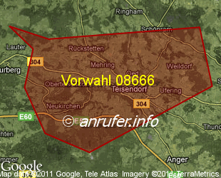 Vorwahlkarte 08666 – Teisendorf