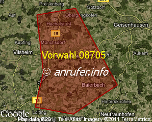 Vorwahlkarte 08705 – Altfraunhofen