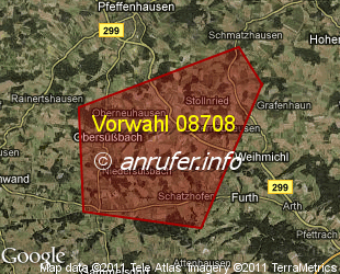 Vorwahlkarte 08708 – Weihmichl-Unterneuhausen