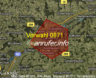 Vorwahlkarte 0871 – Landshut