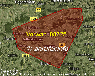 Vorwahlkarte 08725 – Wurmannsquick