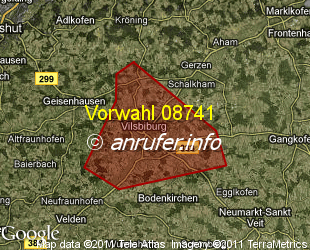 Vorwahlkarte 08741 – Vilsbiburg