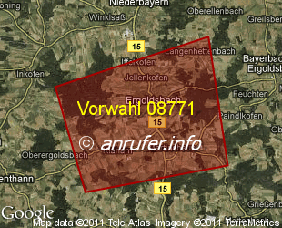 Vorwahlkarte 08771 – Ergoldsbach