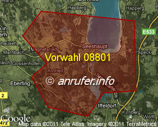 Vorwahlkarte 08801 – Seeshaupt