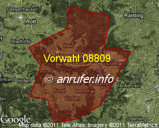 Vorwahlkarte 08809 – Wessobrunn