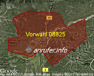 Vorwahlkarte 08825 – Krün
