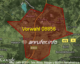 Vorwahlkarte 08856 – Penzberg