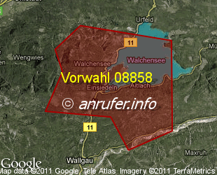 Vorwahlkarte 08858 – Kochel-Walchensee