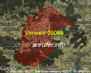 Vorwahlkarte 09084 – Bissingen Schwab