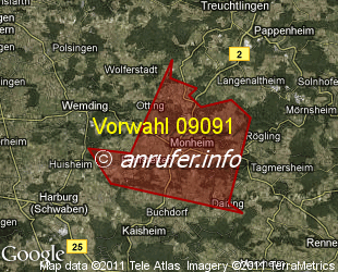 Vorwahlkarte 09091 – Monheim Schwab