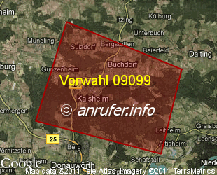 Vorwahlkarte 09099 – Kaisheim