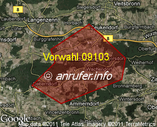Vorwahlkarte 09103 – Cadolzburg