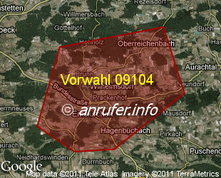Vorwahlkarte 09104 – Emskirchen