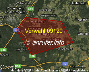 Vorwahlkarte 09120 – Leinburg