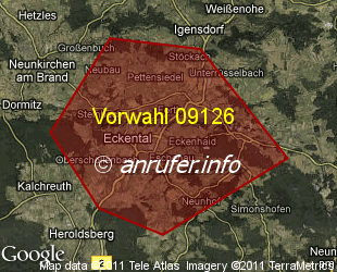 Vorwahlkarte 09126 – Eckental