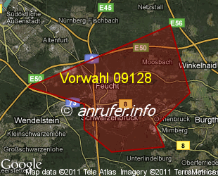 Vorwahlkarte 09128 – Feucht