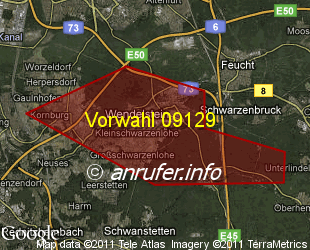 Vorwahlkarte 09129 – Wendelstein