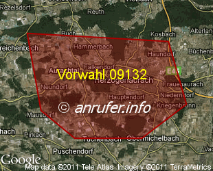 Vorwahlkarte 09132 – Herzogenaurach