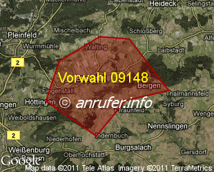 Vorwahlkarte 09148 – Ettenstatt