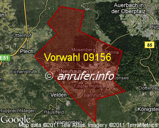 Vorwahlkarte 09156 – Neuhaus a d Pegnitz