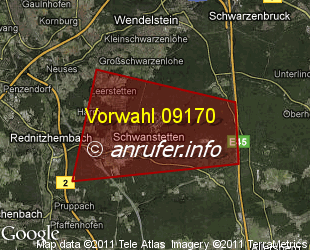 Vorwahlkarte 09170 – Schwanstetten