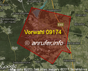 Vorwahlkarte 09174 – Hilpoltstein