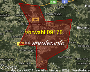 Vorwahlkarte 09178 – Abenberg Mittelfr