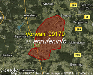 Vorwahlkarte 09179 – Freystadt