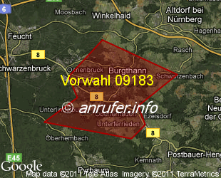 Vorwahlkarte 09183 – Burgthann