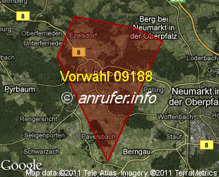 Vorwahlkarte 09188 – Postbauer-Heng