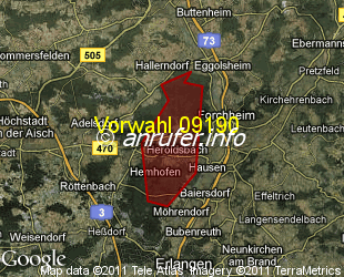 Vorwahlkarte 09190 – Heroldsbach