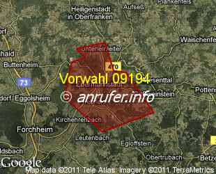 Vorwahlkarte 09194 – Ebermannstadt