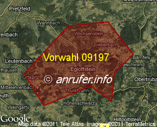 Vorwahlkarte 09197 – Egloffstein