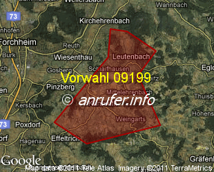 Vorwahlkarte 09199 – Kunreuth