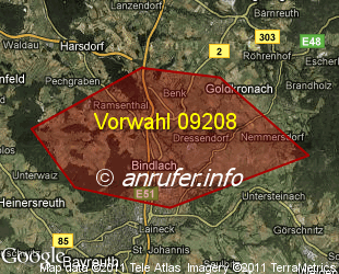 Vorwahlkarte 09208 – Bindlach