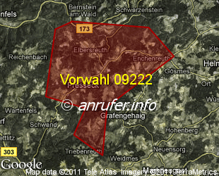 Vorwahlkarte 09222 – Presseck