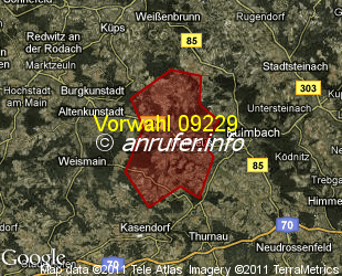 Vorwahlkarte 09229 – Mainleus