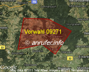 Vorwahlkarte 09271 – Thurnau-Alladorf
