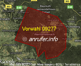 Vorwahlkarte 09277 – Warmensteinach