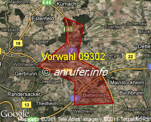 Vorwahlkarte 09302 – Rottendorf Unterfr