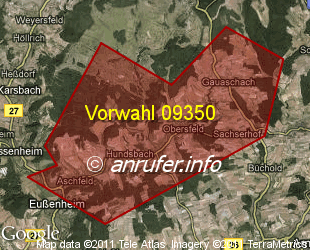 Vorwahlkarte 09350 – Eussenheim-Hundsbach