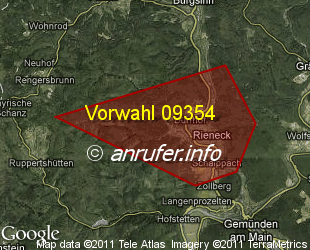Vorwahlkarte 09354 – Rieneck