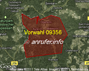 Vorwahlkarte 09356 – Burgsinn