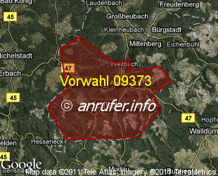 Vorwahlkarte 09373 – Amorbach