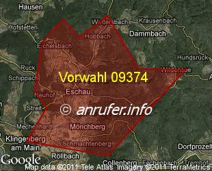 Vorwahlkarte 09374 – Eschau