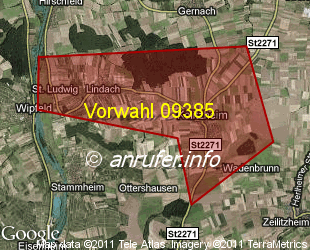 Vorwahlkarte 09385 – Kolitzheim