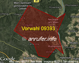 Vorwahlkarte 09393 – Rothenfels Unterfr
