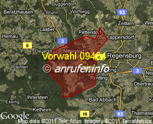 Vorwahlkarte 09404 – Nittendorf