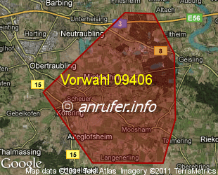 Vorwahlkarte 09406 – Mintraching